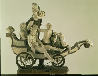 Strijdwagen met Silenus, ivoren sculptuur, München, tweede kwart van de 18e eeuw